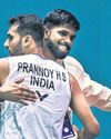 प्रणय पांच मैच प्वाइंट बचा प्री-क्वार्टर में, लक्ष्य बाहर65