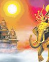 हाथी पर सवार होकर आ रही हैं मां दुर्गा53