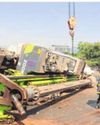 Biker loses leg after heavy machinery topples on EEH