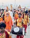 Naga sadhus make grand entry into Mahakumbh