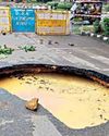 Dwarka: Road caves in near National Law University, traffic hit17