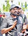 Denied entry into home, Manchu Manoj stages protest Denied entry into home, Manchu Manoj stages protest