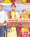Groom, bride protest for 1 tola gold Groom, bride protest for 1 tola gold