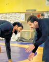 Fighting fit: Rahul wrestles it out at akhara in Jhajjar24