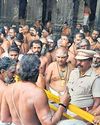 Flagpole work at temple halted as Dikshitars protest