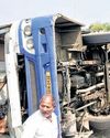 Burst tyre topples govt bus, 14 hurt6