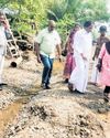 Temporary channels dug up to drain accumulated water