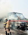 Parcel lorry goes up in flames on NH