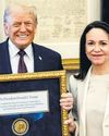 Venezuela's Machado presents her Nobel Peace Prize medal to Trump18