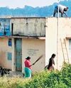 Panchayat officials clear weeds near Arulnatham anganwadi