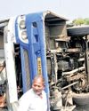 Burst tyre topples govt bus, 14 hurt6