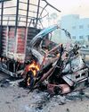 One killed as mini-van catches fire on NH-16