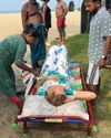 Tourist caught in sea wave while swimming