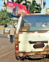 SCHOOL TRANSPORT WOBBLES ON A SYSTEM ON FLAT TYRES12