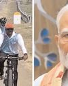 बेंगलूरु से साइकिल से कन्याकुमारी तक जाने पर मोदी ने एस सुरेश कुमार को बधाई दी0