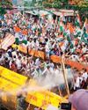विरोध : कांग्रेसियों ने की केन्द्र व राज्य सरकार के खिलाफ जमकर नारेबाजी न्याय यात्रा का हुआ समापन, तीन लेयर की सुरक्षा व्यवस्था तोड़कर मुख्य गेट पर पहुंचे कांग्रेसी0