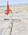 बाणसागर पुल का पिलर नीचे झुका0