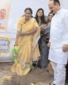 Delhi CM Rekha Gupta plants ‘sindoor’ sapling at govt school77