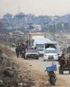 Palestinians on long walk home