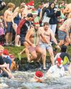 Festive dippers' balmy plunge!