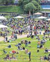 Crowds gather for VE Day picnic at castle Crowds gather for VE Day picnic at castle