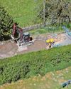 Sinkhole appears on village's main road Sinkhole appears on village's main road