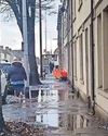 Puddle muddle leaves walkers in a busy road12
