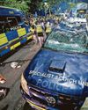 Blues fan jailed after jumping on police car in Treble celebration