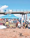 Demonstrators protest against sewage pollution Demonstrators protest against sewage pollution3