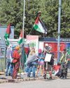 Activists block stadium entrance in arms protest3