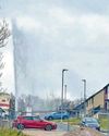 Jet of water seen as main bursts Jet of water seen as main bursts