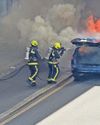 Taxi 'explodes' outside hotel Taxi 'explodes' outside hotel5