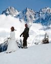 Bride skis down aisle to tie the knot on mountain Bride skis down aisle to tie the knot on mountain