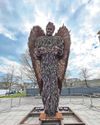 Arrest after Knife Angel statue sign is spray-painted Arrest after Knife Angel statue sign is spray-painted4