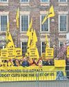 Protesters hit out at the monarchy during royal visit