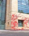 City office daubed with paint City office daubed with paint6