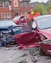 Two people are treated after cars crash at junction1