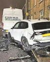 Two hurt after car ploughs into parked vehicles10