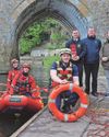 Firefighters demonstrate water rescue techniques21