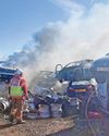 Smoke fills the air after blaze breaks out at scrapyard