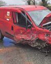 Royal Mail van badly damaged in head-on collision Royal Mail van badly damaged in head-on collision2
