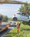 Crashed car finally removed2