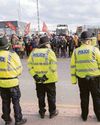 Bins depot worker struck by missile on picket line Bins depot worker struck by missile on picket line