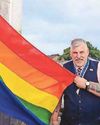 row over town flying Pride flag20