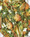 Roasted asparagus and smashed new potato salad45
