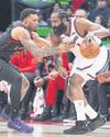 Harden steps up late as LA Clippers edge Raptors in OT25