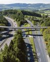 Lorry plummets from M90 flyover to road Lorry plummets from M90 flyover to road