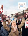 Flag-waving Views of the US right inspire Yoon supporters