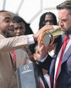 Safe pair of hands? Vance drops visiting university team's trophy41