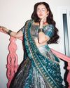 Hania Aamir Dances in Teal Lehenga Choli from Indian Brand